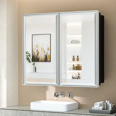 Lunara 2-Door Framed Medicine Cabinet with Mirror