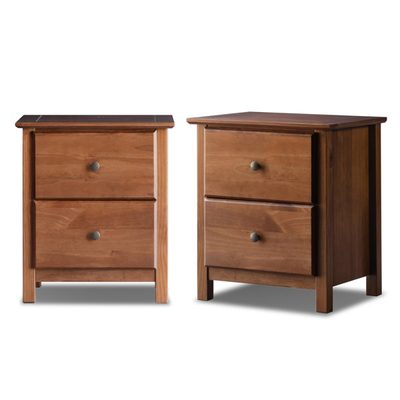 Grain Wood Shaker 2-Drawer Nightstand Set of 2