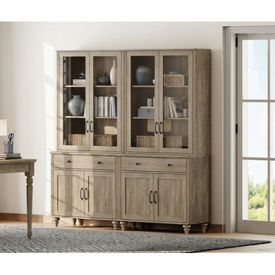 Scarlett 72" x 68" 5-Tier Bookcase with Glass Doors