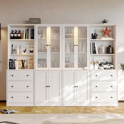 Reshelle 71" x 94.5" Glass Library Bookcase