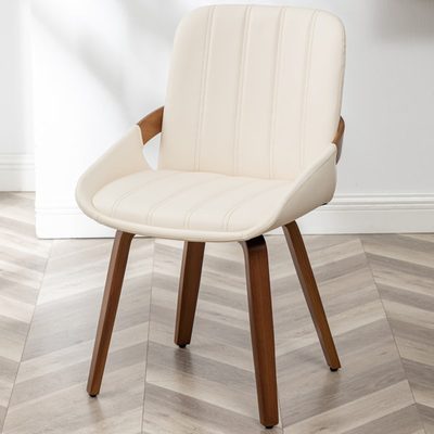 Faux Leather Upholstered Office Chair with Wood Frame