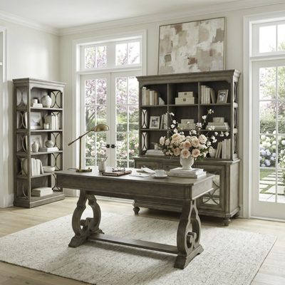 Abana 3-Piece Writing Desk Office Set with Hutch
