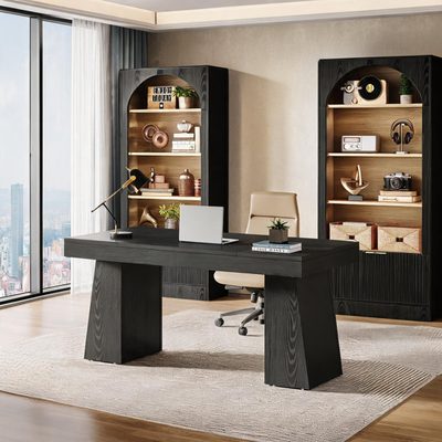 55" Executive Desk and 71" Tall Bookcase Office Set