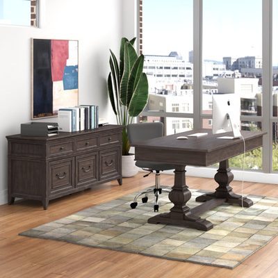 Trelawny Writing Desk and Credenza Office Set