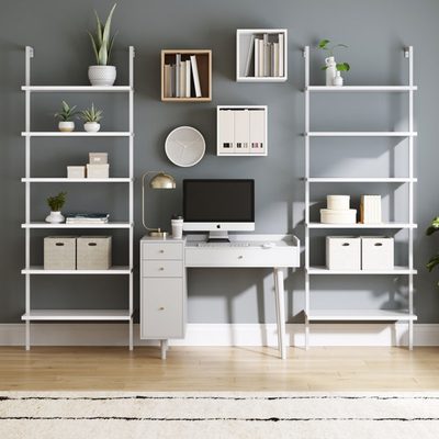 Farmhouse Desk and Bookshelf Set