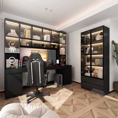 2-Piece Office Set, 31.5 Inch Bookcase and 90.6 Inch Computer Desk