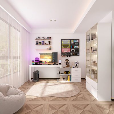 2-Piece L-Shaped Computer Desk Office Set