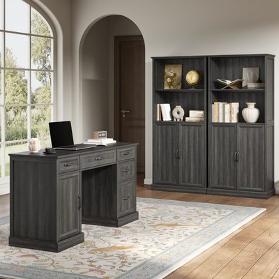 Hailiey 2-Piece Office Set, Writing Desk and Bookcase