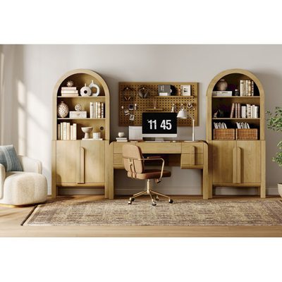 Home Office Set, 53.5 Inch Modern Executive Desk with Charging Station
