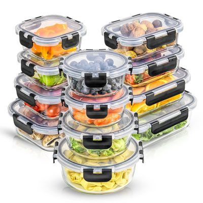 JoyJolt 24-Piece Glass Food Storage Set with Lids