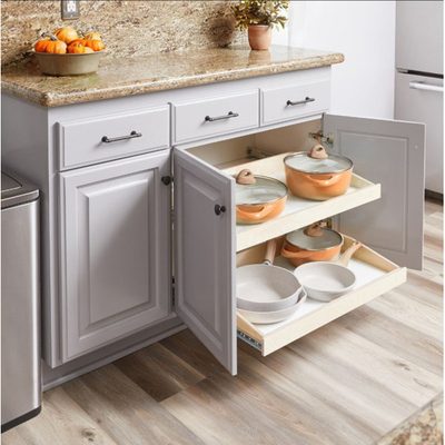Slide-A-Shelf Made-to-Fit Slide-Out Shelf with Full Extension Rails
