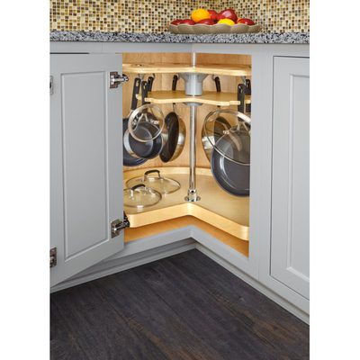 Rev-A-Shelf Wooden Not-So-Lazy Susan 7-Hook Organizer