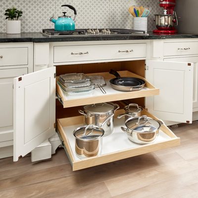Slide-A-Shelf Made-to-Fit Slide-Out Shelf with Soft Close Rails