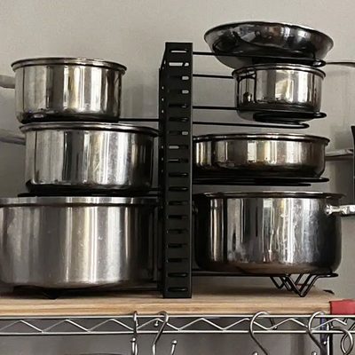 8-Tier Metal Pot and Pan Organizer Rack