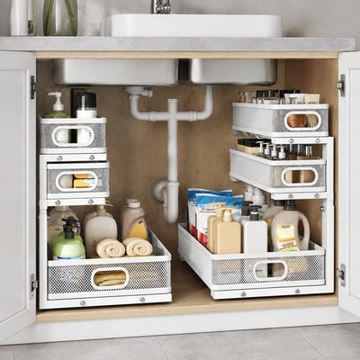 2-Pack 3-Tier Adjustable Under Sink Pull Out Organizer