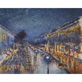 Boulevard Montmartre at Night, Camille Pissarro