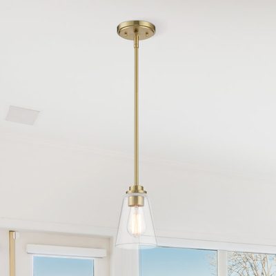 Lankford 1-Light Dimmable Single Pendant with Clear Glass