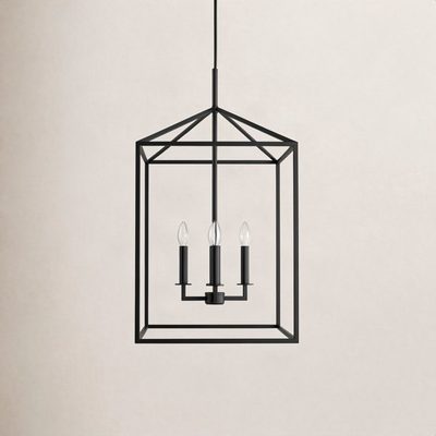Ellis 4-Light Dimmable Lantern Rectangle Chandelier