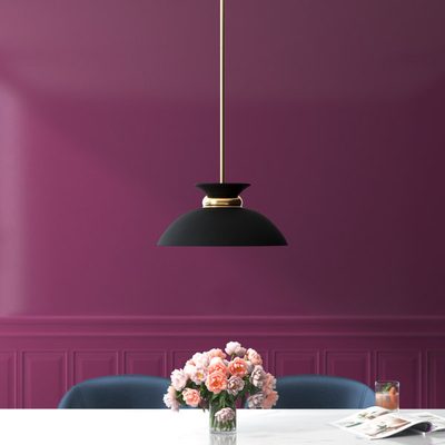 Giles 1-Light Dimmable Metal Dome Pendant with Adjustable Height