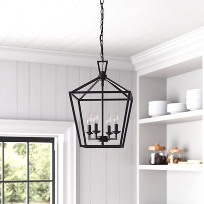 Hertford 4-Light Dimmable Geometric Lantern Pendant