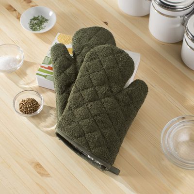 Damontray 2-Piece Cotton Oven Mitt Set