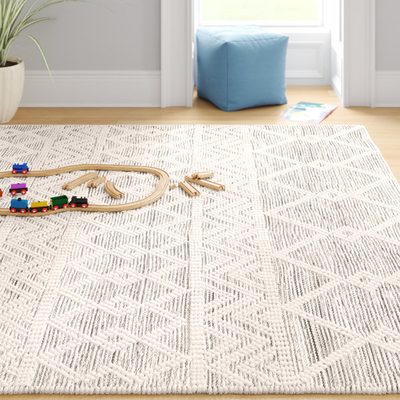 Latrissa Moroccan Flatweave Wool Charcoal / Cream Area Rug