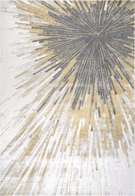 Alessia Splash Abstract Rug – Gold