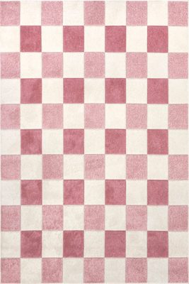 Alexie Two-Tone Checkered Rug – Pink