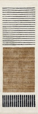 Anette Block Striped Rug – Beige