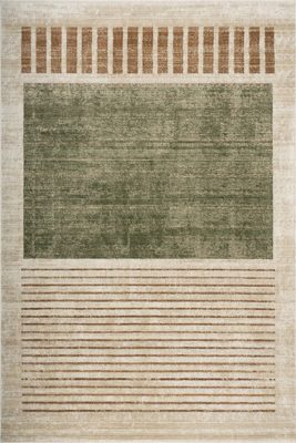 Anette Block Striped Rug – Green