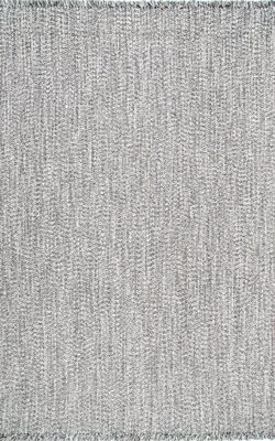 Ashen Braided Tassel Indoor/Outdoor Rug – Salt and Pepper