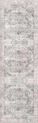 Atrium Medallion Washable Rug – Grey