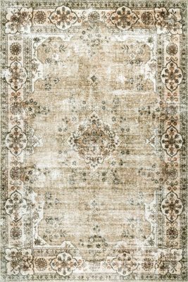 Audrina Persian Washable Rug – Beige