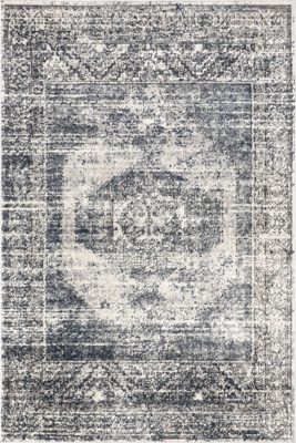 Barbed Iris Medallion Rug – Blue