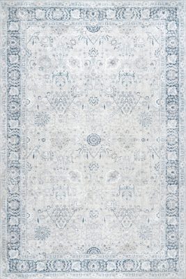 Bayberry Vintage Washable Rug – Light Blue