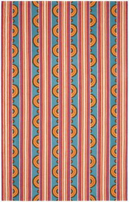Button Hand Micro Hooked Wool Rug – Multi