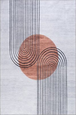 Carlotta Washable Desert Sunset Rug – Burnt Orange