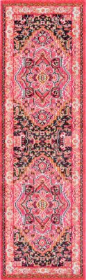 Center Medallion Rug – Violet Pink