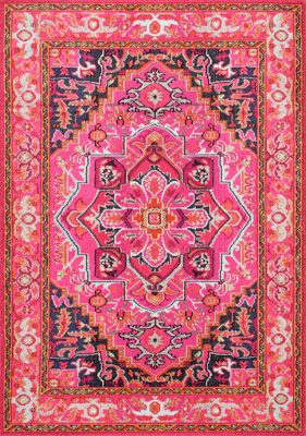 Center Medallion Rug – Violet Pink