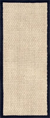 Checker Weave Seagrass Rug – Black