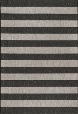 Chevron Stripes Indoor/Outdoor Rug – Black