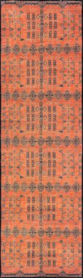 Christine Washable Paneled Rug – Rust