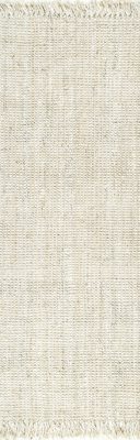Chunky Jute Tasseled Rug – Off White