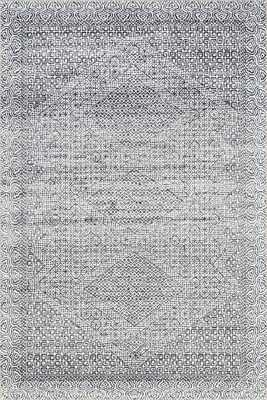 Diamond Mosaic Spill Proof Washable Rug – Grey