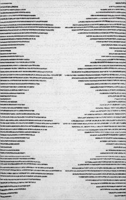 Diamond Pinstripes Washable Rug – White