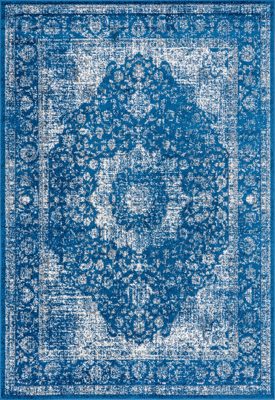 Distressed Persian Rug – Dark Blue