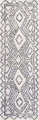 Dotted Diamond Trellis Rug – Black