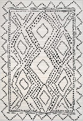 Dotted Diamond Trellis Rug – Black