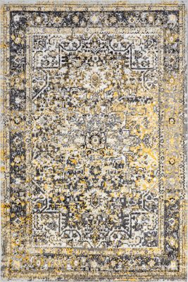 Faded Star Petal Emblem Rug – Gold