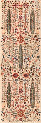 Floral Fringed Rug – Olive